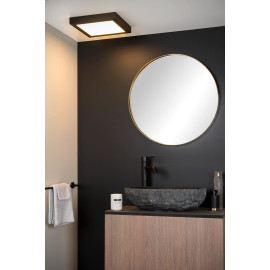 Plafonnier salle de bain noir en plastique, Shivani, 8W, 3000K LED
