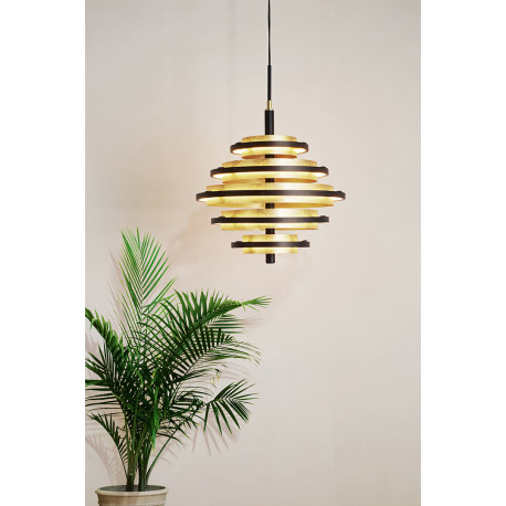 Suspension LED noir et or moderne Hive