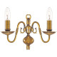 Applique chandelier classique métal laiton massif Flemish