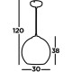 Suspension moderne Ø 30 cm verre et métal Balls