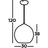 Suspension moderne Ø 30 cm verre et métal Balls