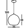 Suspension moderne Ø 35 cm verre et métal Balls