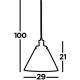 Suspension rétro métal et verre Pyramid