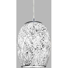 Suspension verre blanc moderne Crackle